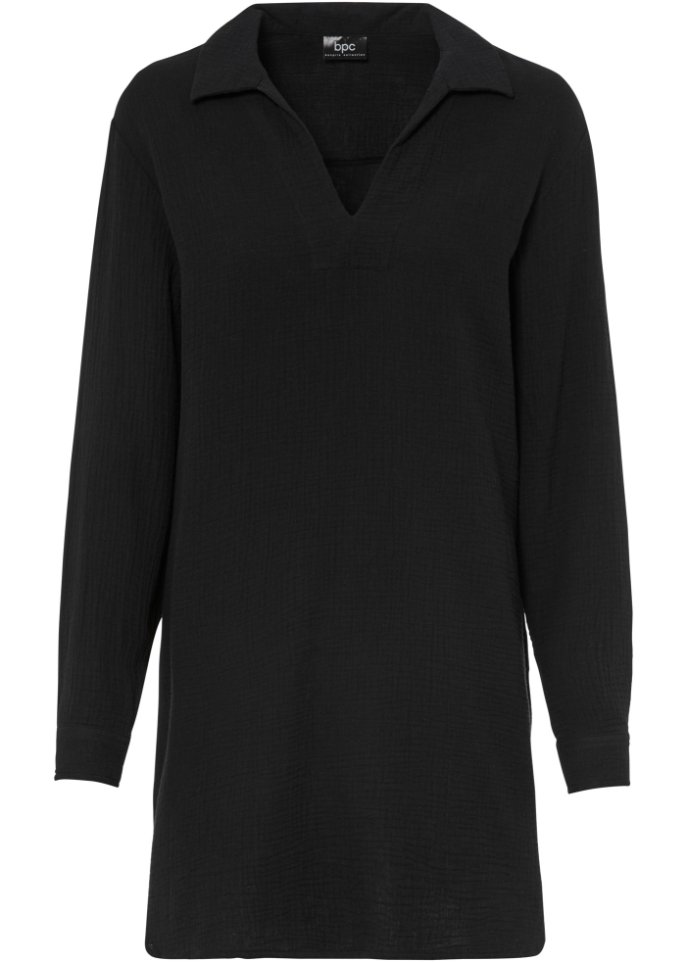 Musselin-Kleid mit Kragen aus nachhaltiger Baumwolle