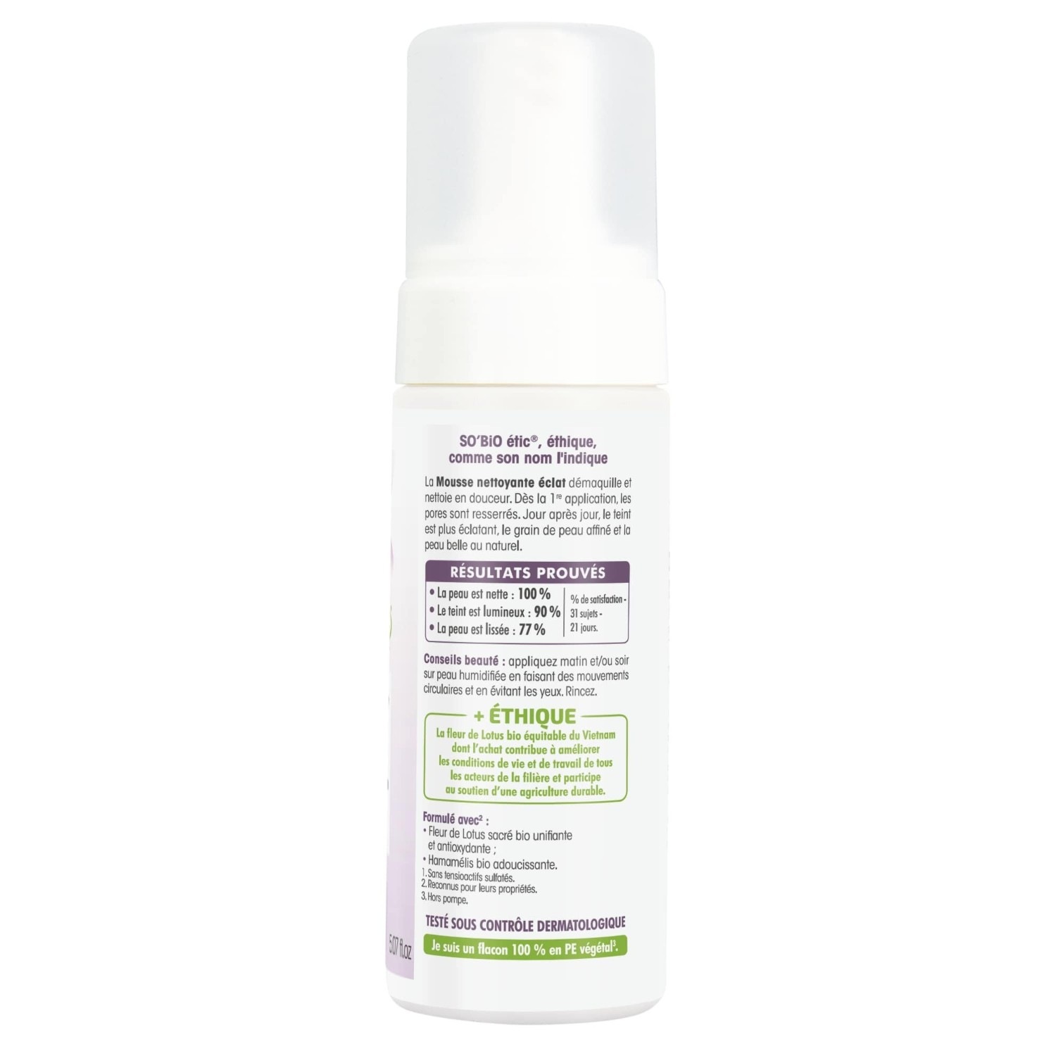 SO BiO étic Radiance Cleansing Mousse, økologisk hellig lotus, alle hudtyper