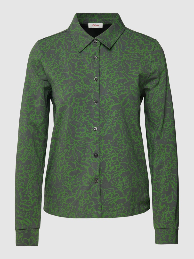 Hemdbluse mit Umlegekragen in grasgrün