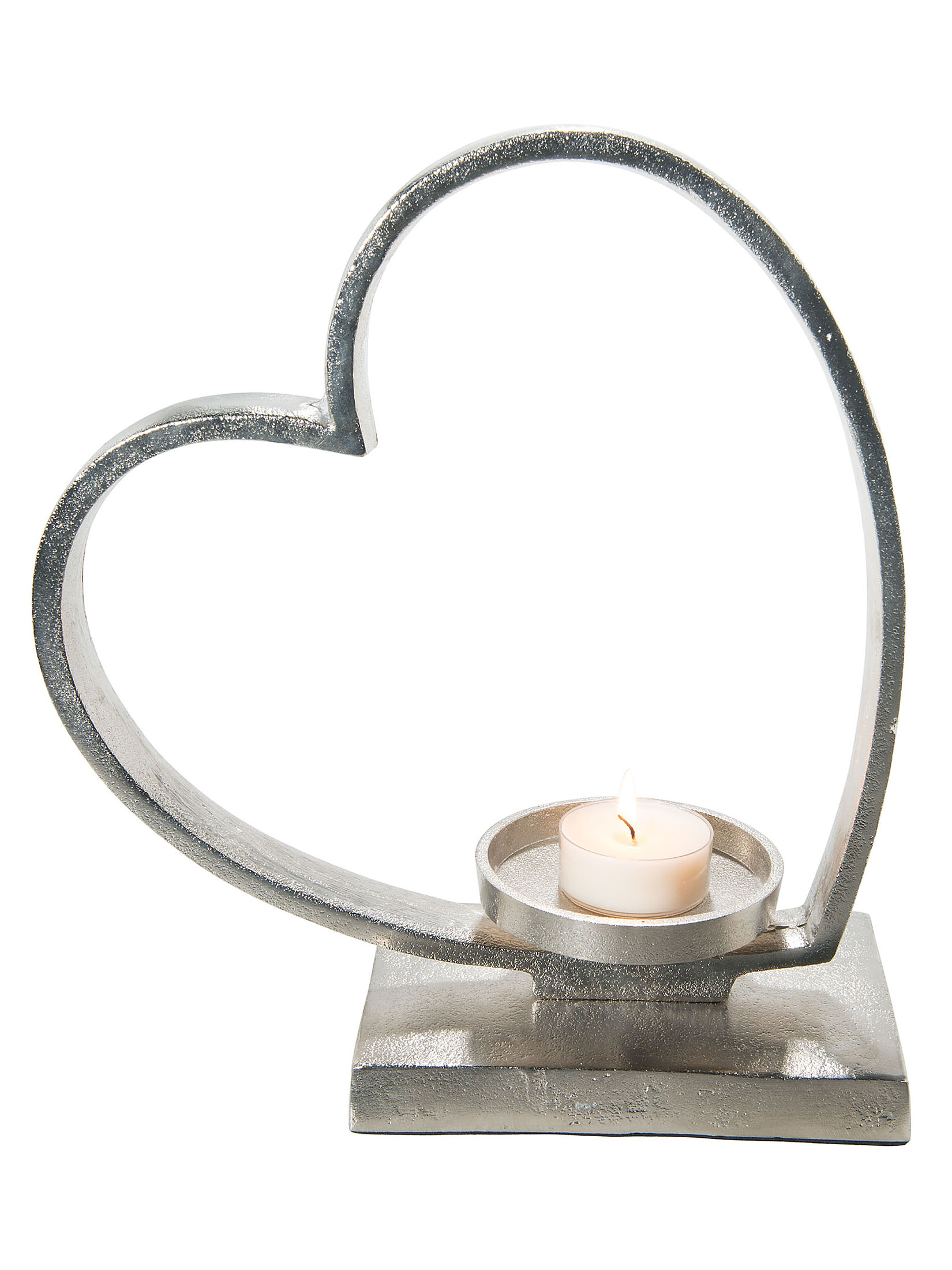 Single Heart Teelichthalter, Nickel
