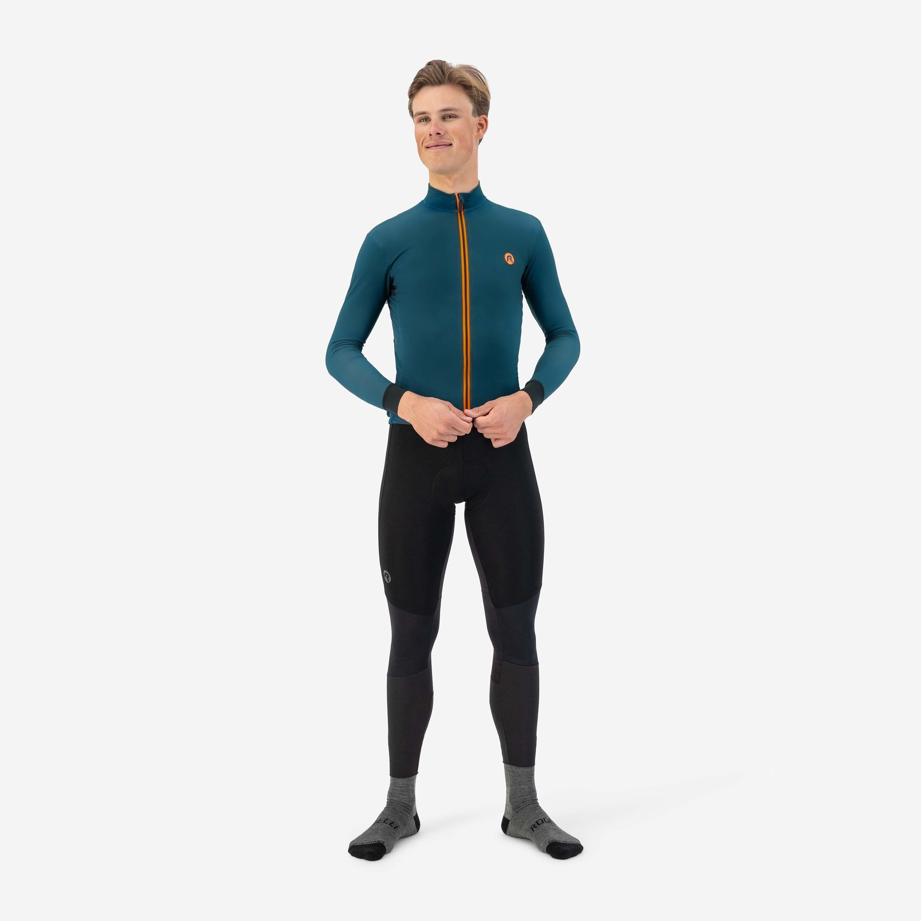 Rogelli Distance Blau Herren Radtrikot Langarm