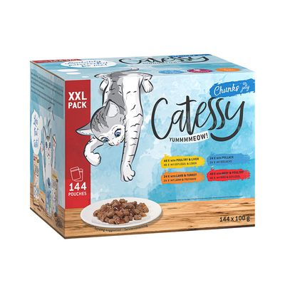 XXL Mixpack Catessy Häppchen in Sauce oder Gelee 144 x 100 g