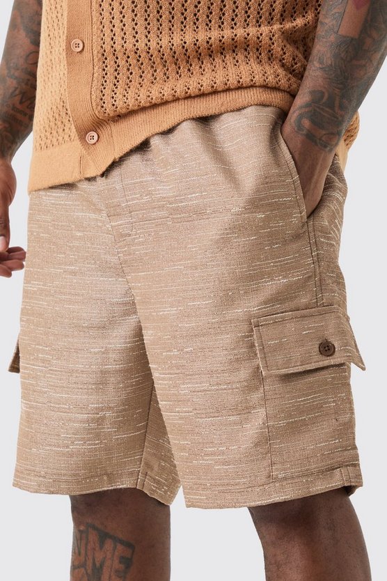 Plus strukturierte Cargo-Shorts