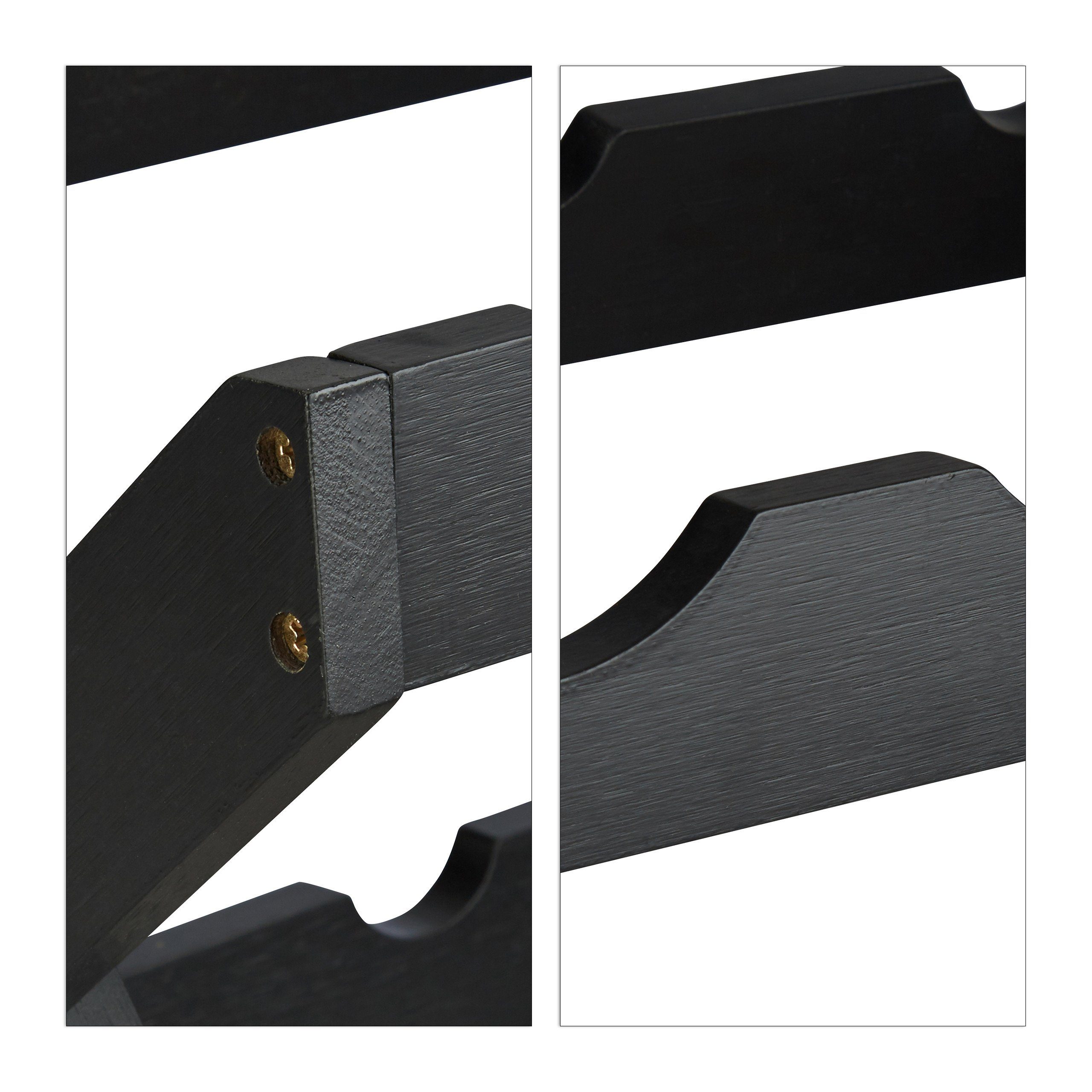 relaxdays Weinregal Weinregal Bambus X shape schwarz