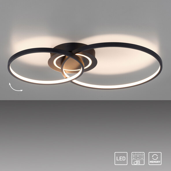 LED-Deckenleuchte ASMINA, schwarz