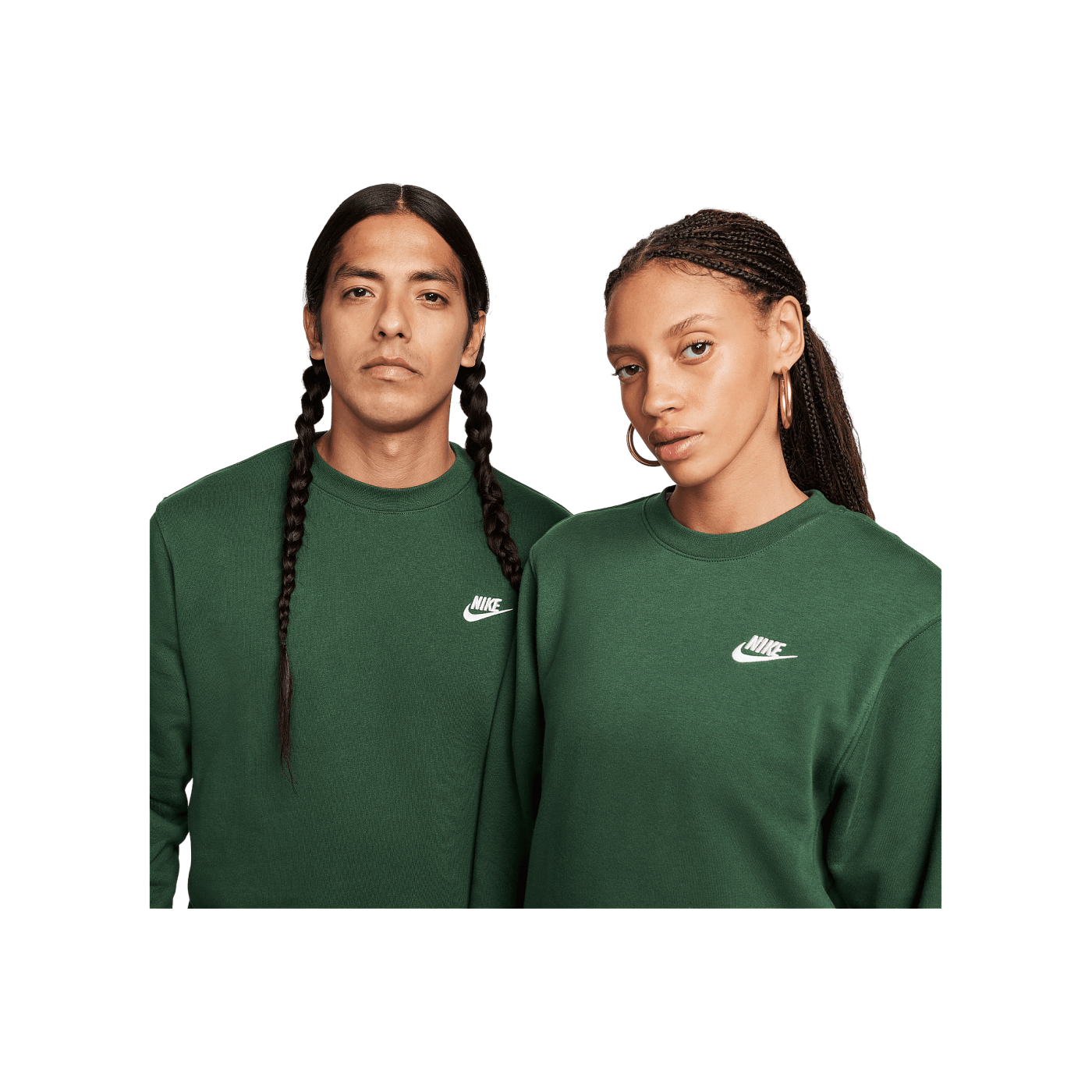 Nike NSW Club Fleece Sweatshirt Grün Weiss F323