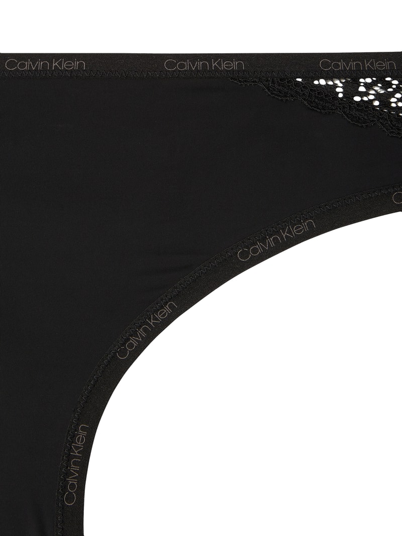 Slip mit Spitzenbesatz in schwarz