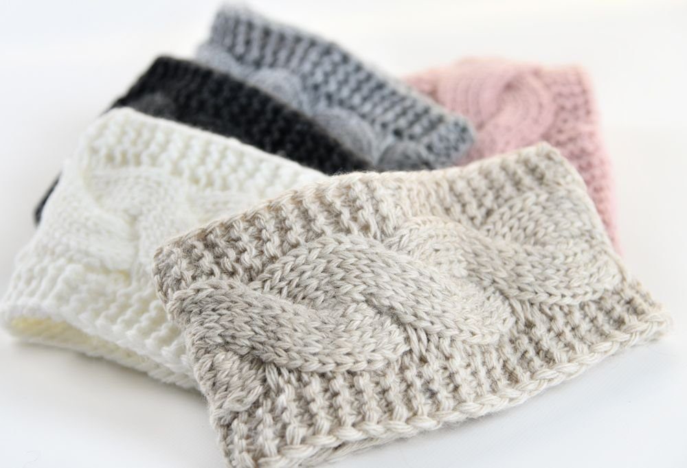 Neverless Stirnband warmes Damen Strick-Stirnband Fleece Futter Zopfmuster Ohrenschutz Haarband Knite Headband Neverless®