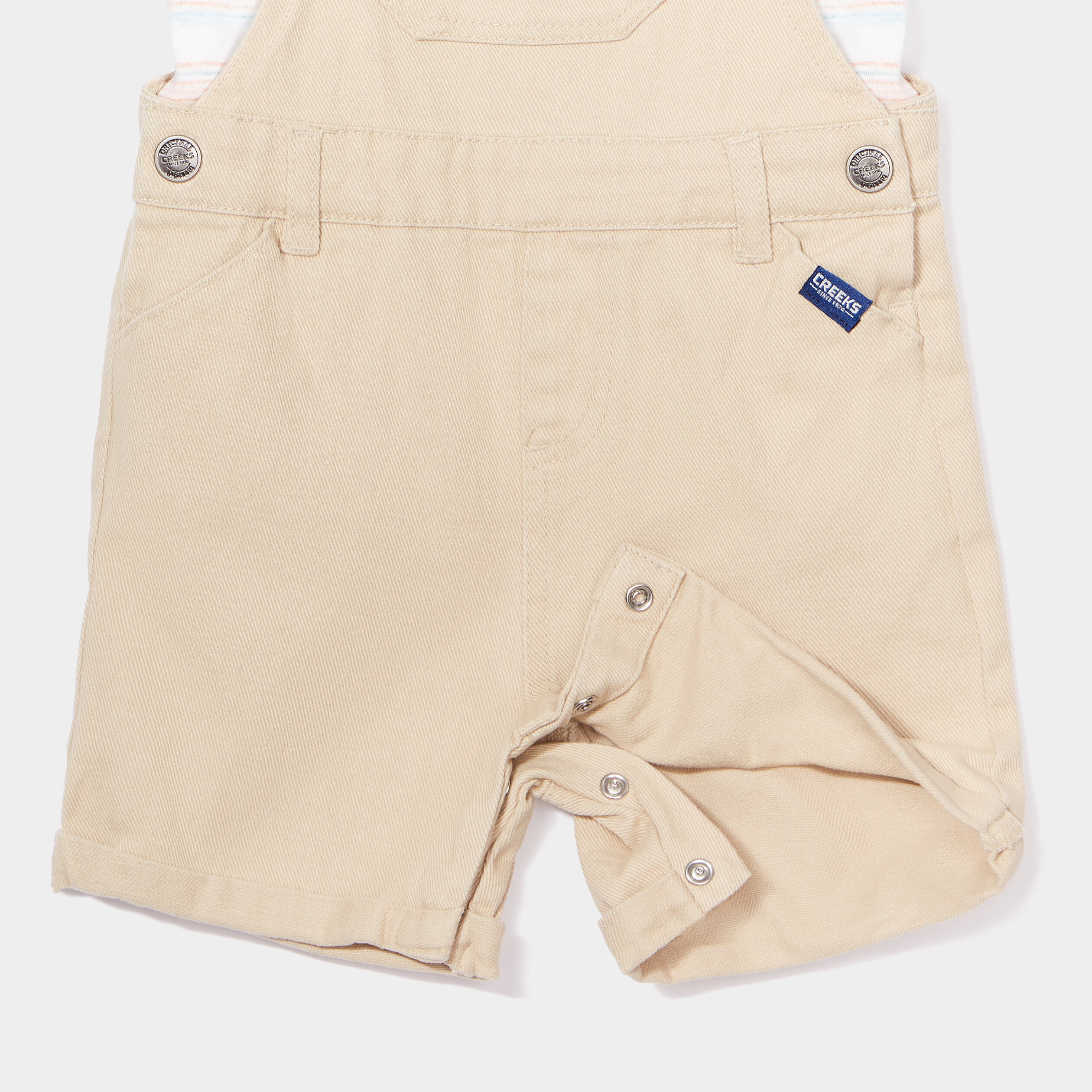 Ensemble salopette et t-shirt Creeks ecru bébé garçon | La Halle