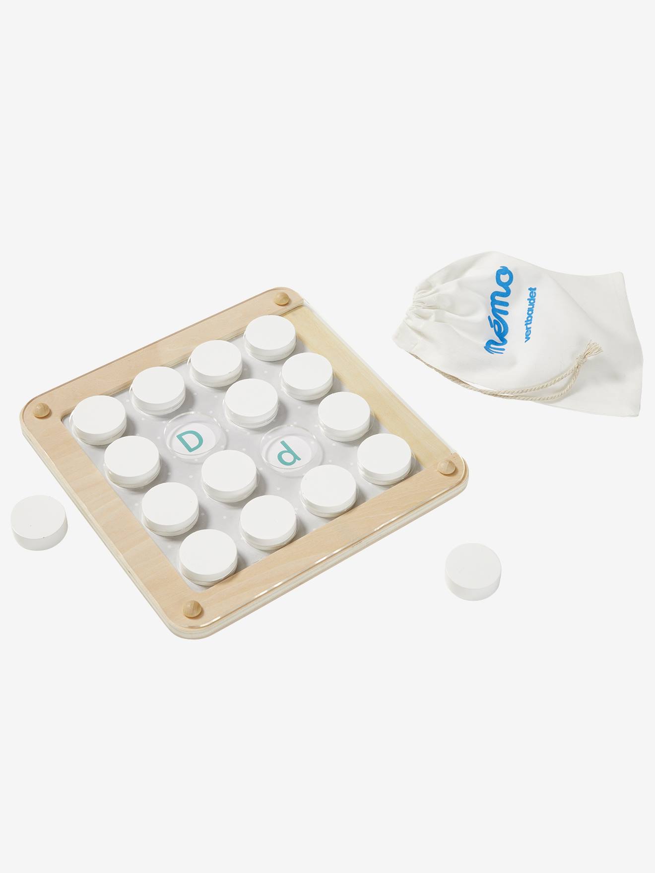 Jeu de Mémo sur plateau évolutif en bois FSC® blanc