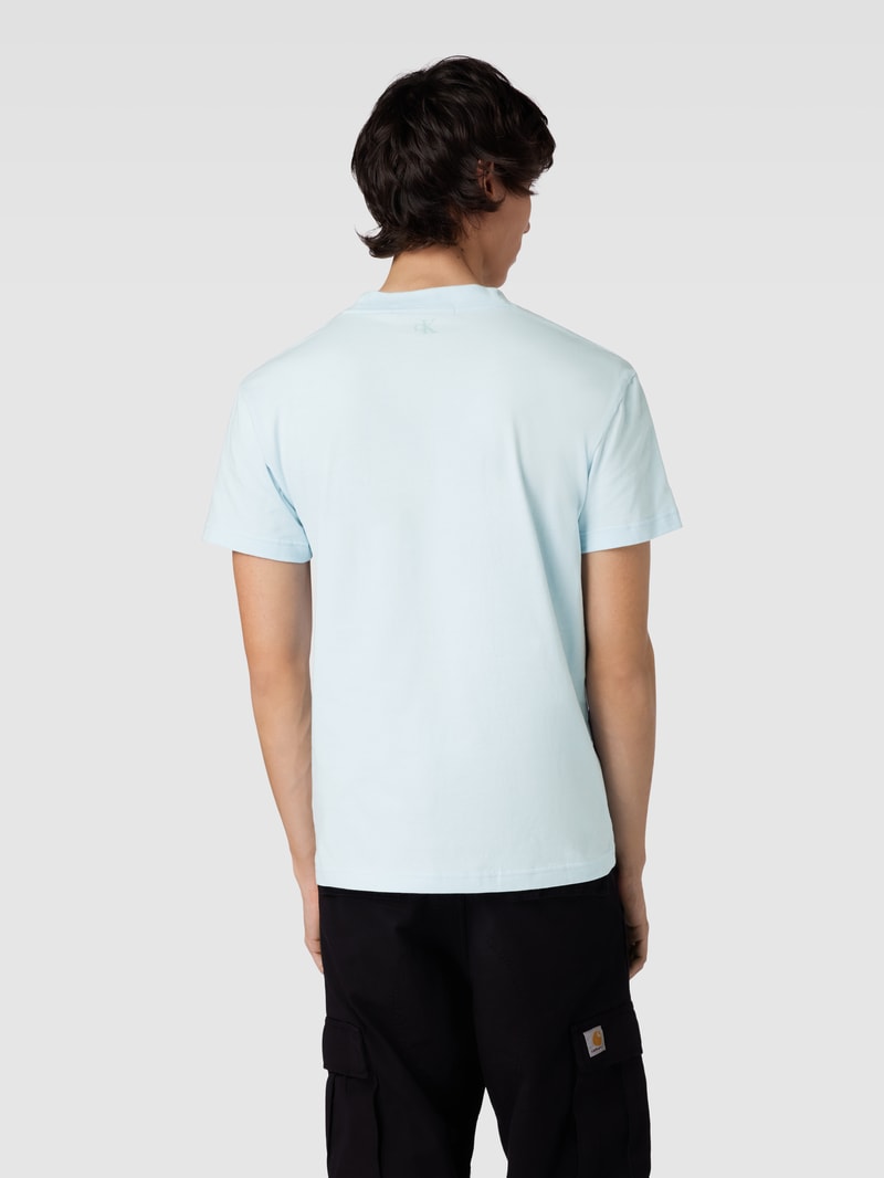 T-Shirt mit Logo-Print in hellblau