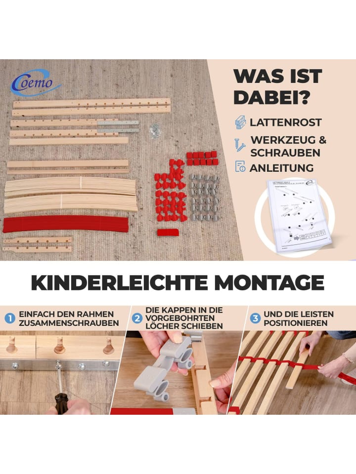 Coemo Lattenrost RUBY in Natur günstig kaufen