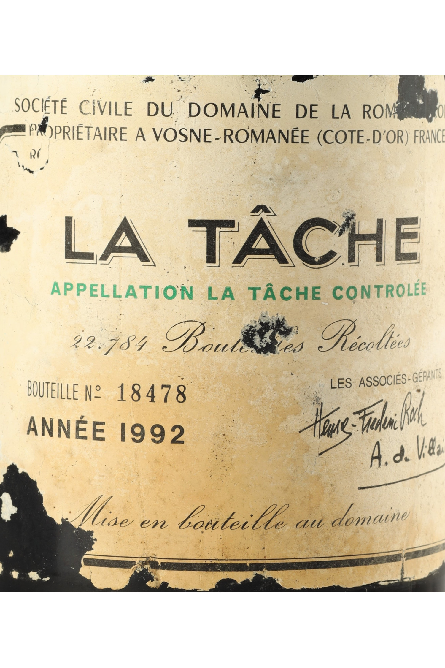 Domaine De La Romanee Conti 1992, La Tache