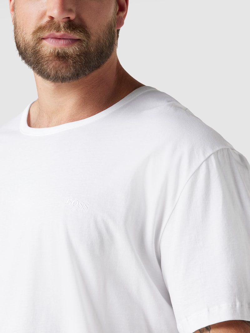 PLUS SIZE T-Shirt mit Brand-Stitching im 2er-Pack in weiß