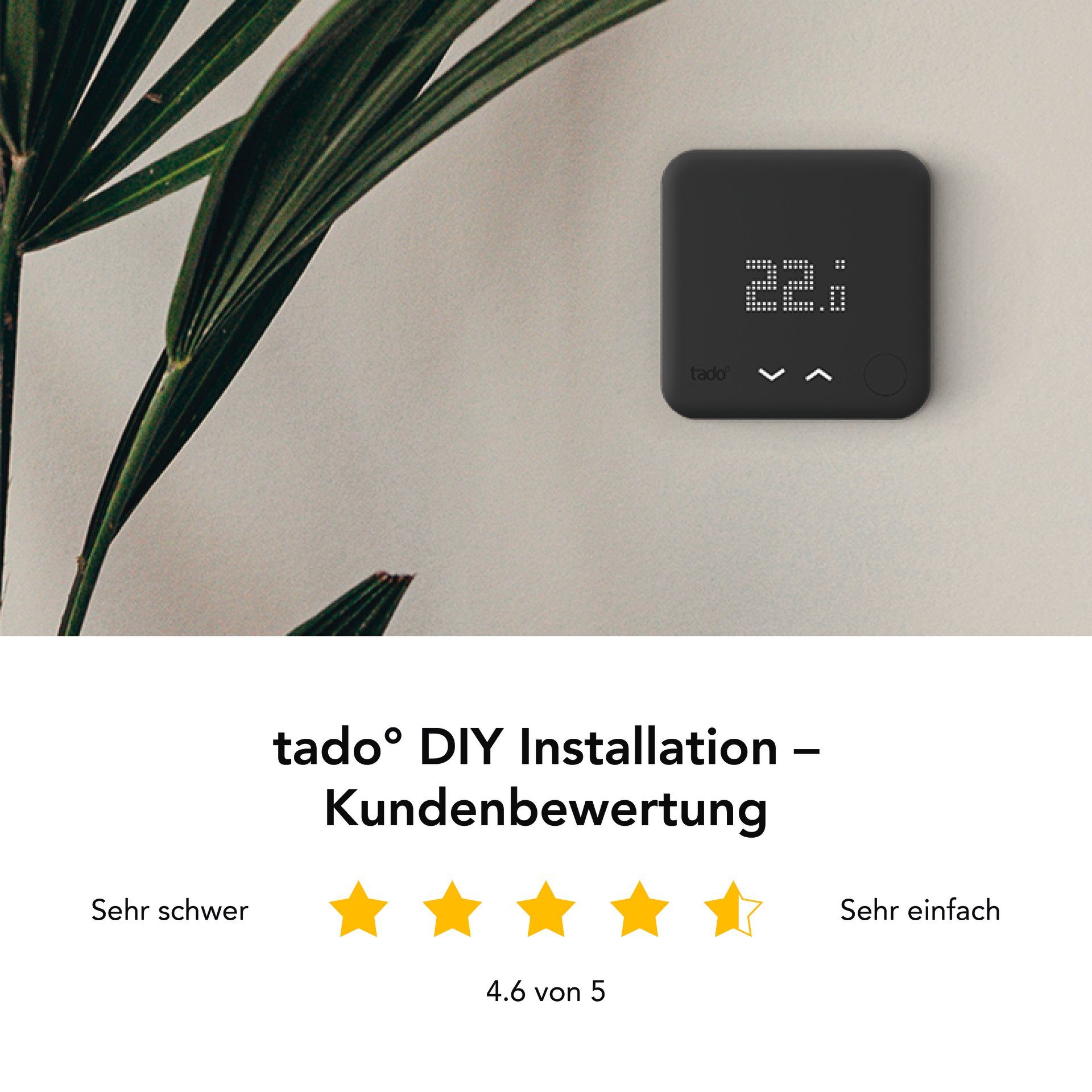 Tado Heizkörperthermostat Starter Kit - Smartes Thermostat V3+ (Verkabelt) Black Edition