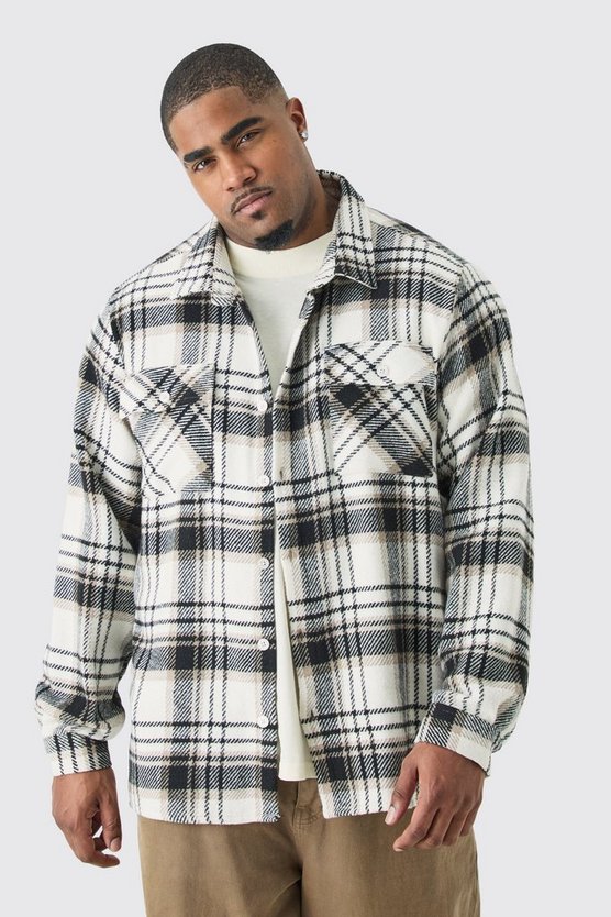 Plus kariertes Overshirt