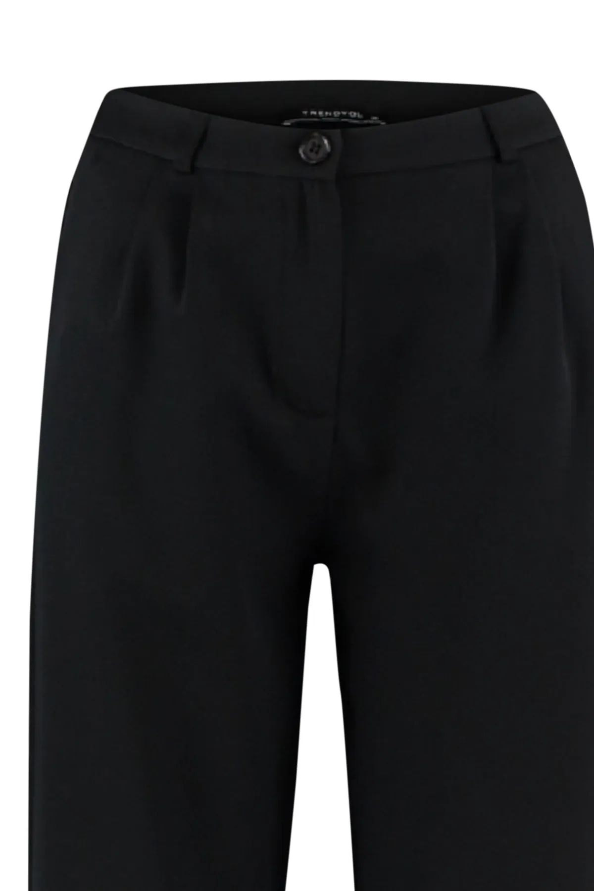 Trendyol Collection  Schwarze plissierte Webhose mit weitem Bein TWOAW22PL0475