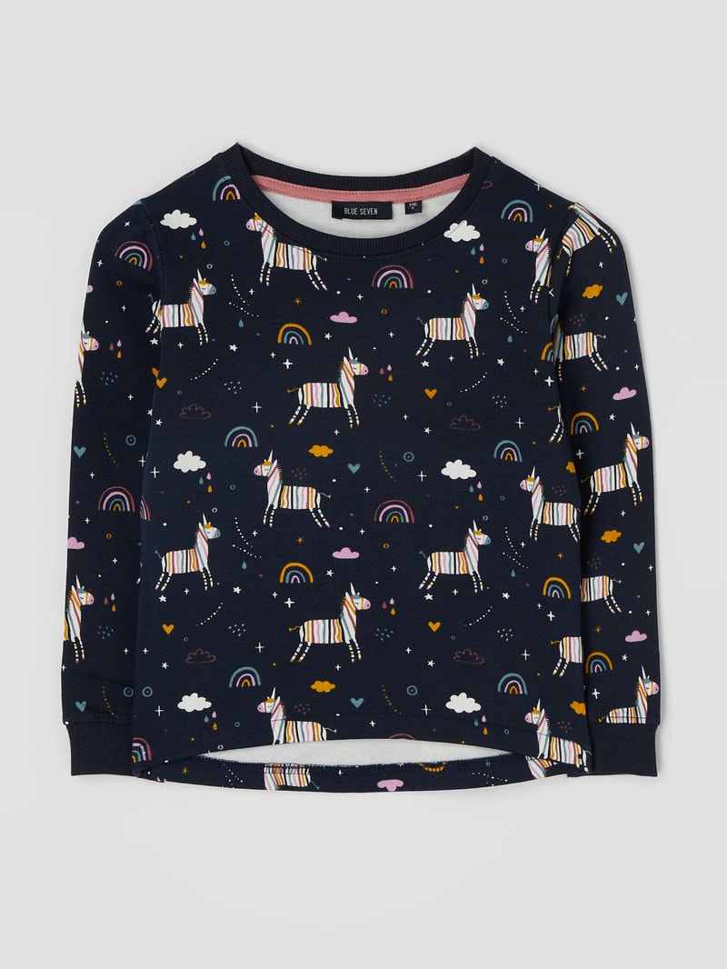 Sweatshirt mit Print in marineblau
