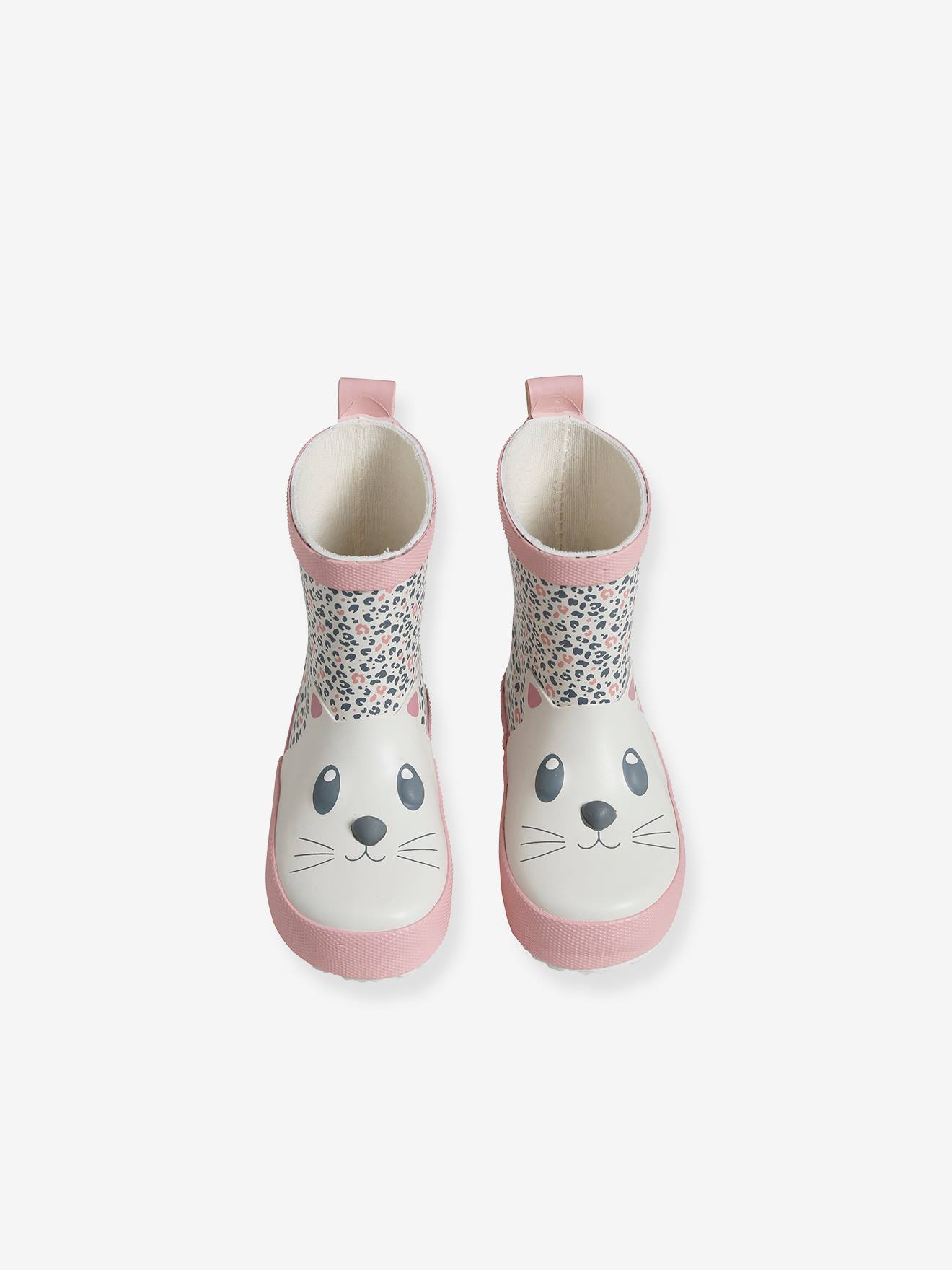 Bottes de pluie bébé fille en caoutchouc blanc