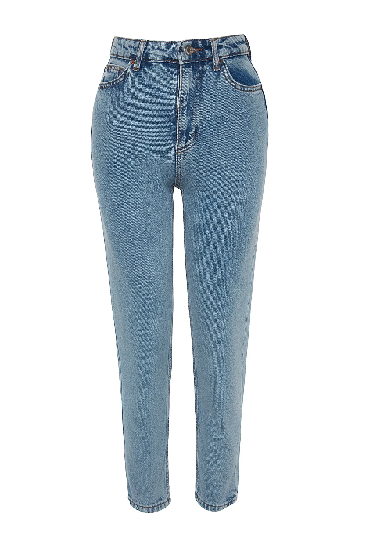 Trendyol Collection  Indigoblaue Mom-Jeans mit hoher Taille TWOSS23JE00067