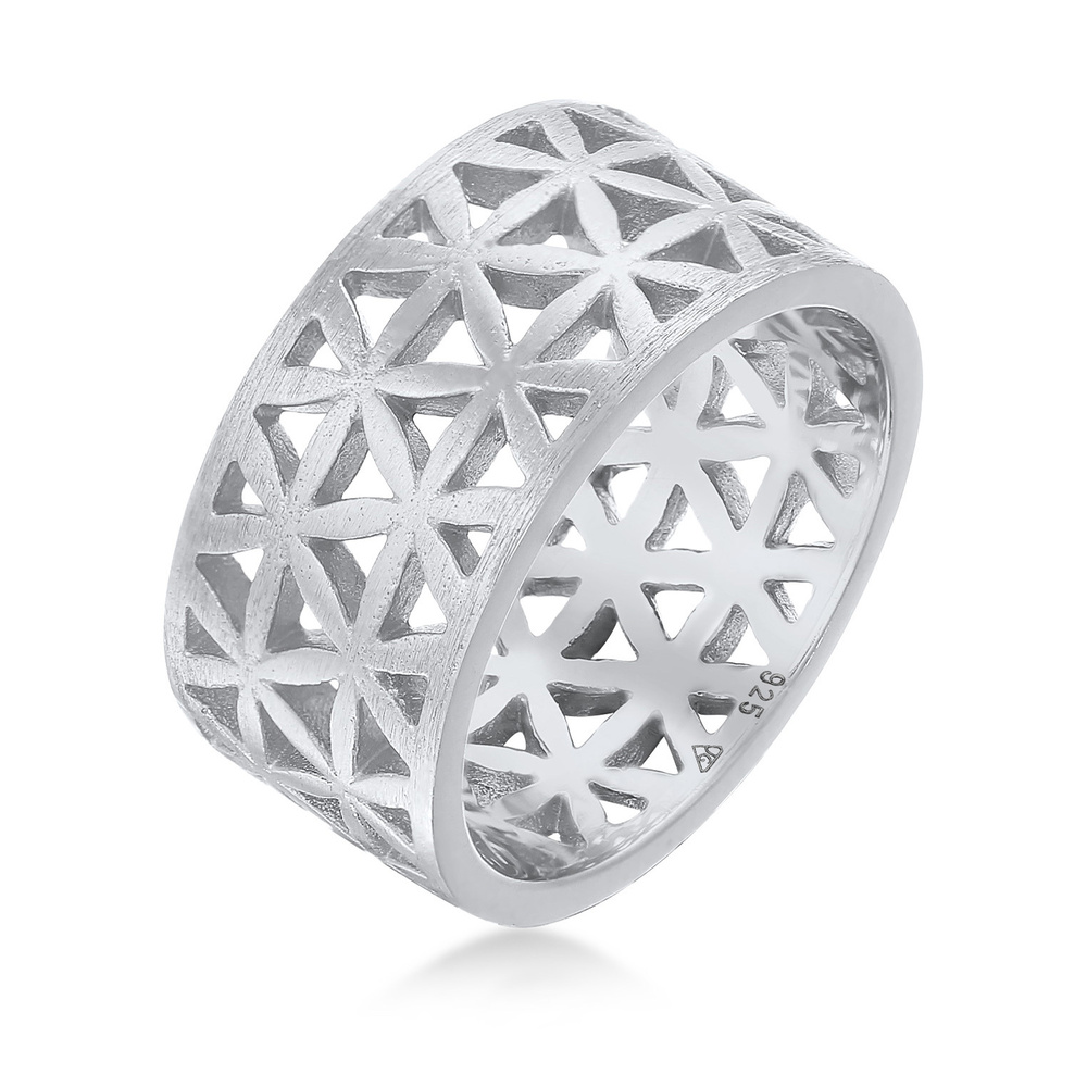 Elli Elli Bague Femmes Bande Fleur de Vie Ludique en Argent Sterling 925 Bague