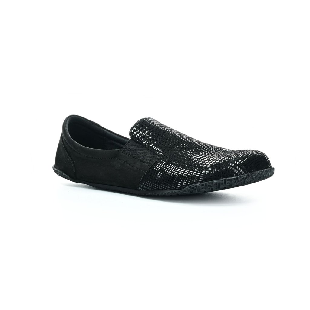 Peerko Trim Nyx schwarze Slip-On Barfußschuhe