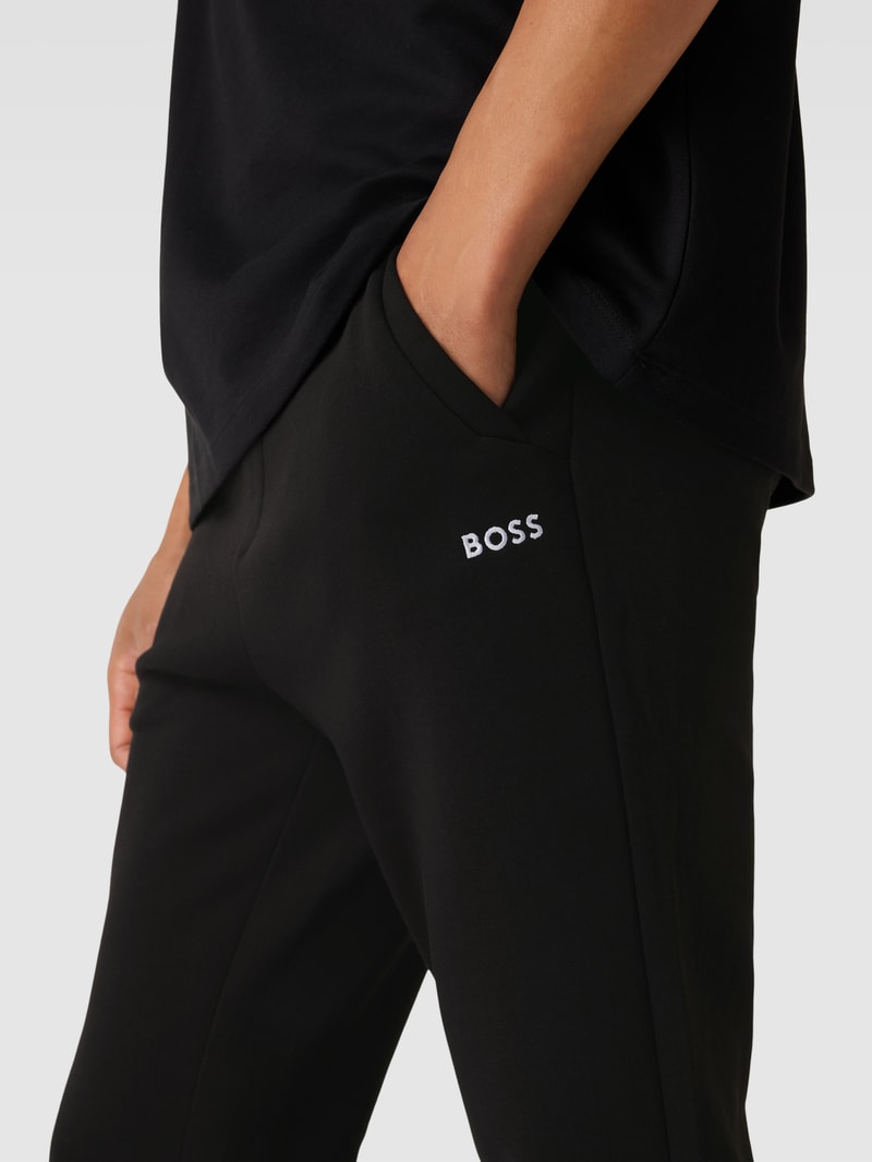 Sweatpants mit Label-Stitching Modell 'Hadim' in schwarz