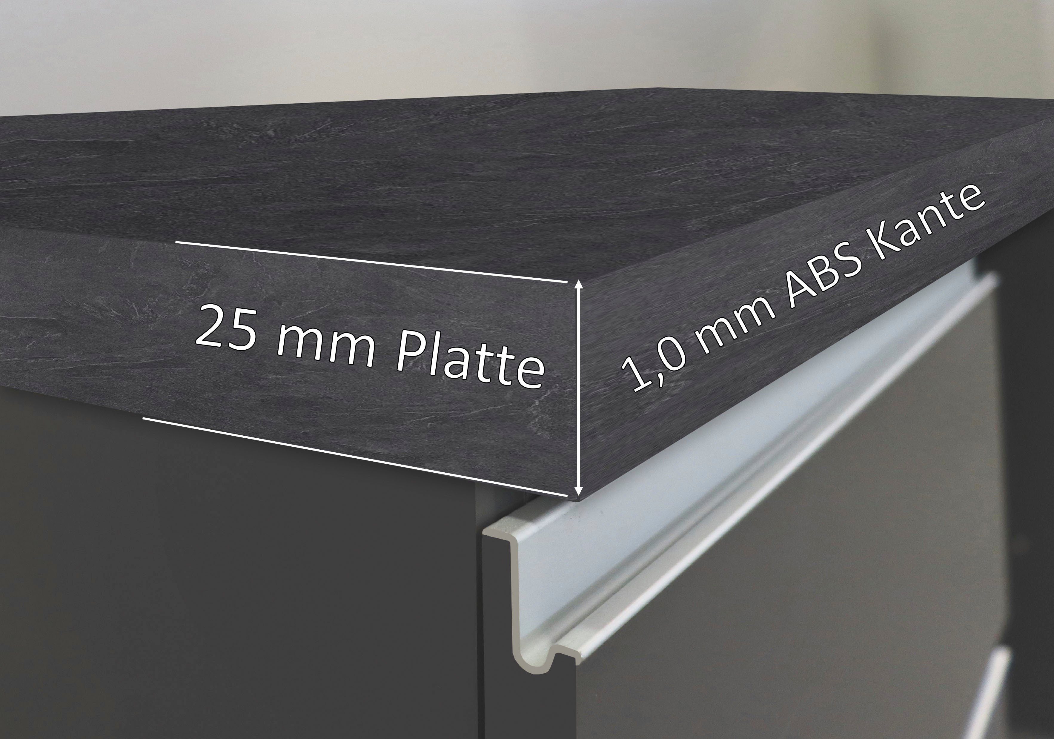 Tecnos Küche Sole, Breite 160 cm, 2 Türen, 4 offene Fächer