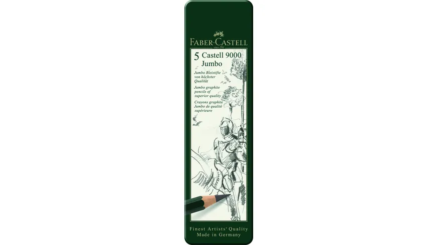 FABER-CASTELL Bleistift Castell 9000 Jumbo 5er Etui