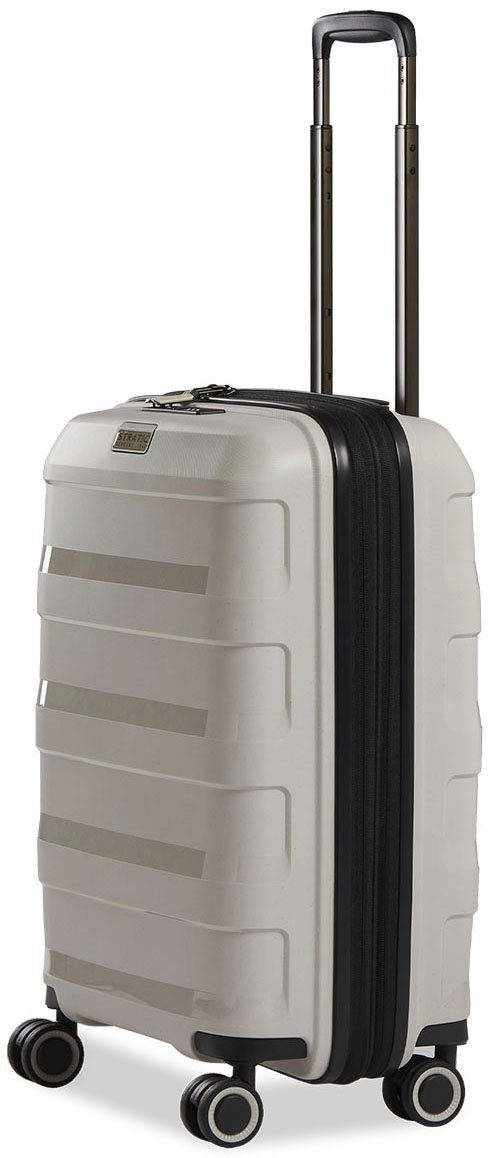 Stratic Hartschalen-Trolley Straw + S, beige, 4 Rollen, mit NFC-Chip