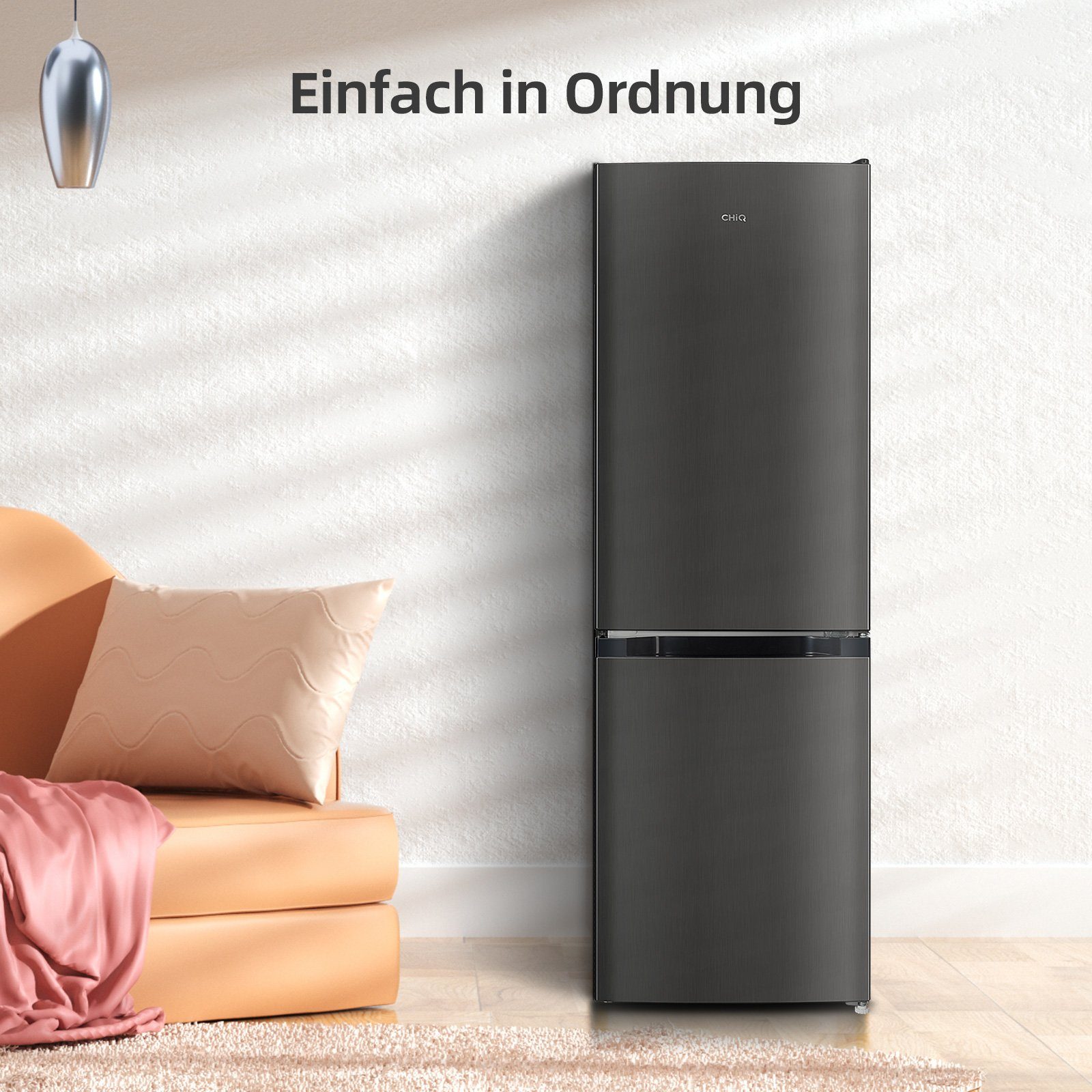 CHiQ Kühl-/Gefrierkombination CBM159LEBD, 144 cm hoch, 50 cm breit, 157L Kühlschrank,12 Jahre Garantie auf den Kompressor,Low-frost