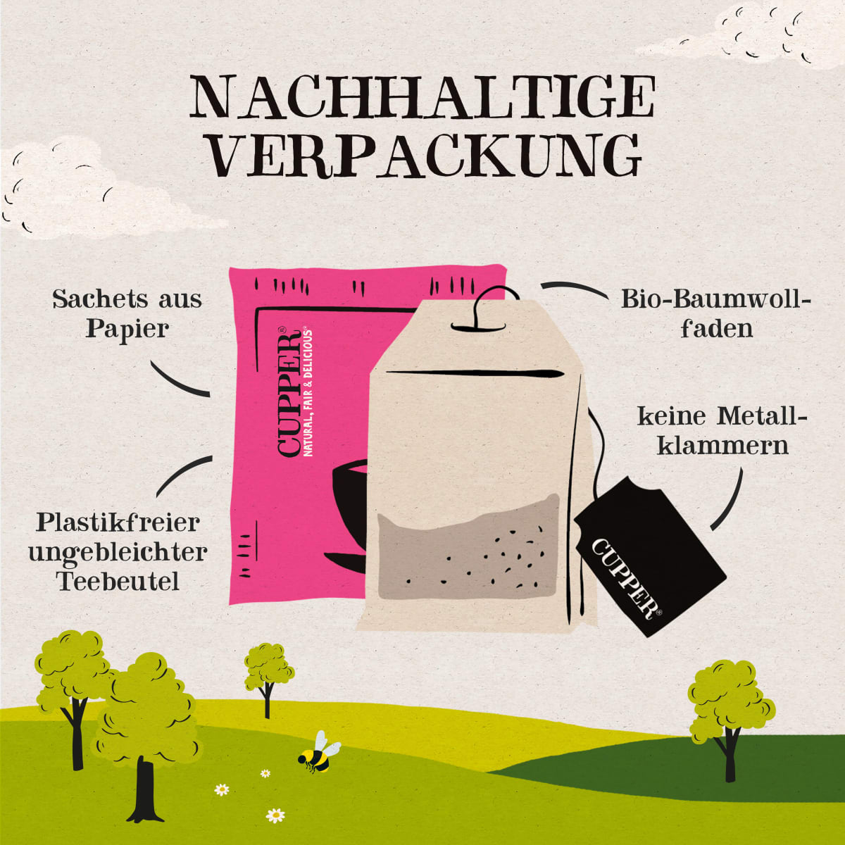 Früchtetee Cranberry, Himbeere (20 Beutel), 50 g