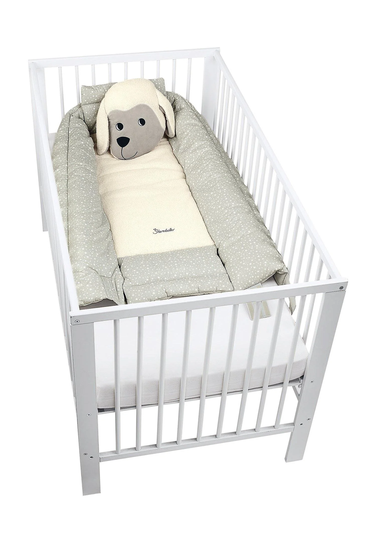 Babynest Schaf Stanley in Ecru und Grau
