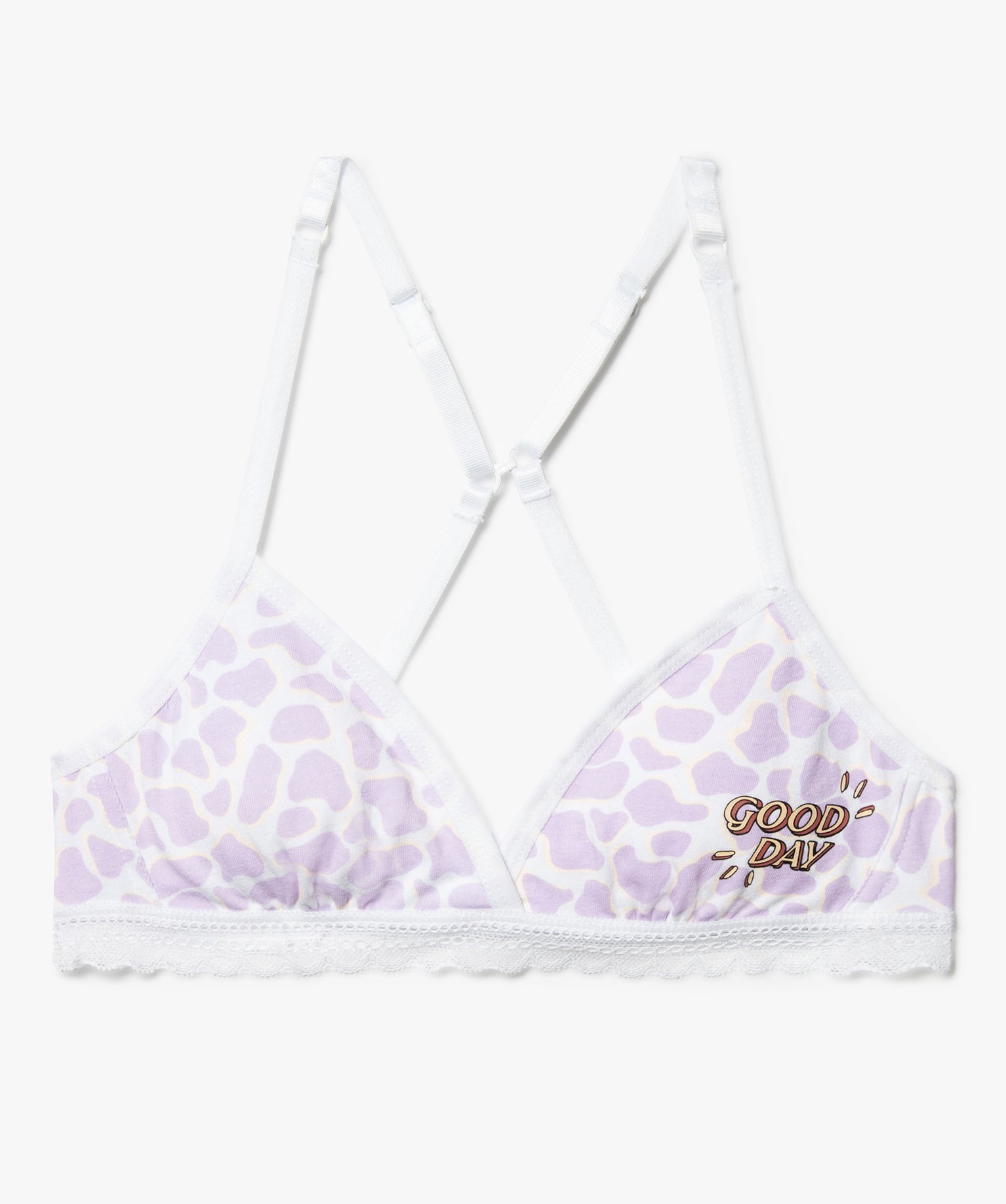 Soutien-gorge fille avec bonnets triangles et coussinets amo... imprime | GEMO