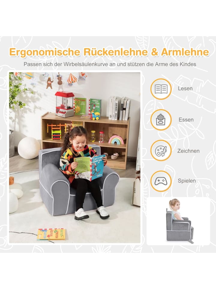 COSTWAY Sessel unter 5 Jahren in Grau günstig kaufen 50 cm
