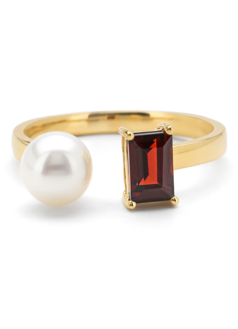 Anello Diamond Point in oro giallo, granato da 0,81 ct, Riviera