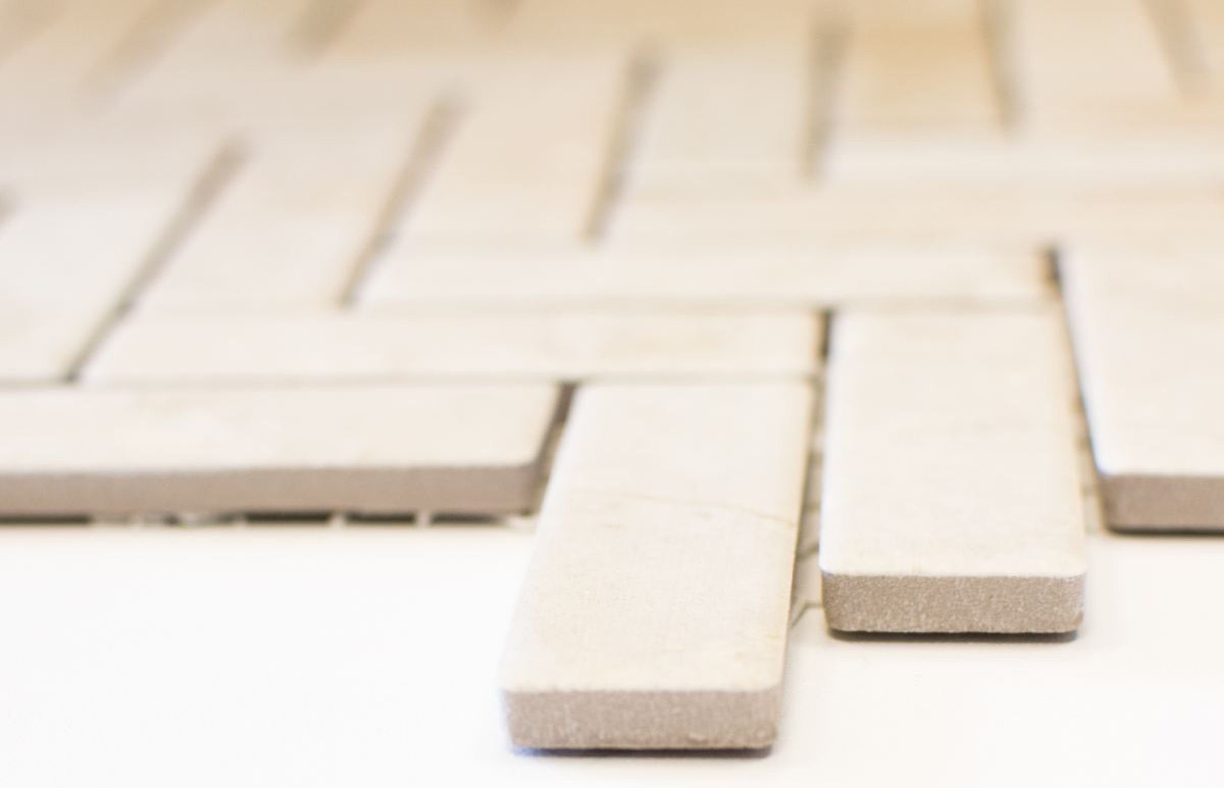 Mosani Mosaikfliesen Fischgrät Mosaikfliese Keramik Steinoptik hellbeige Küche