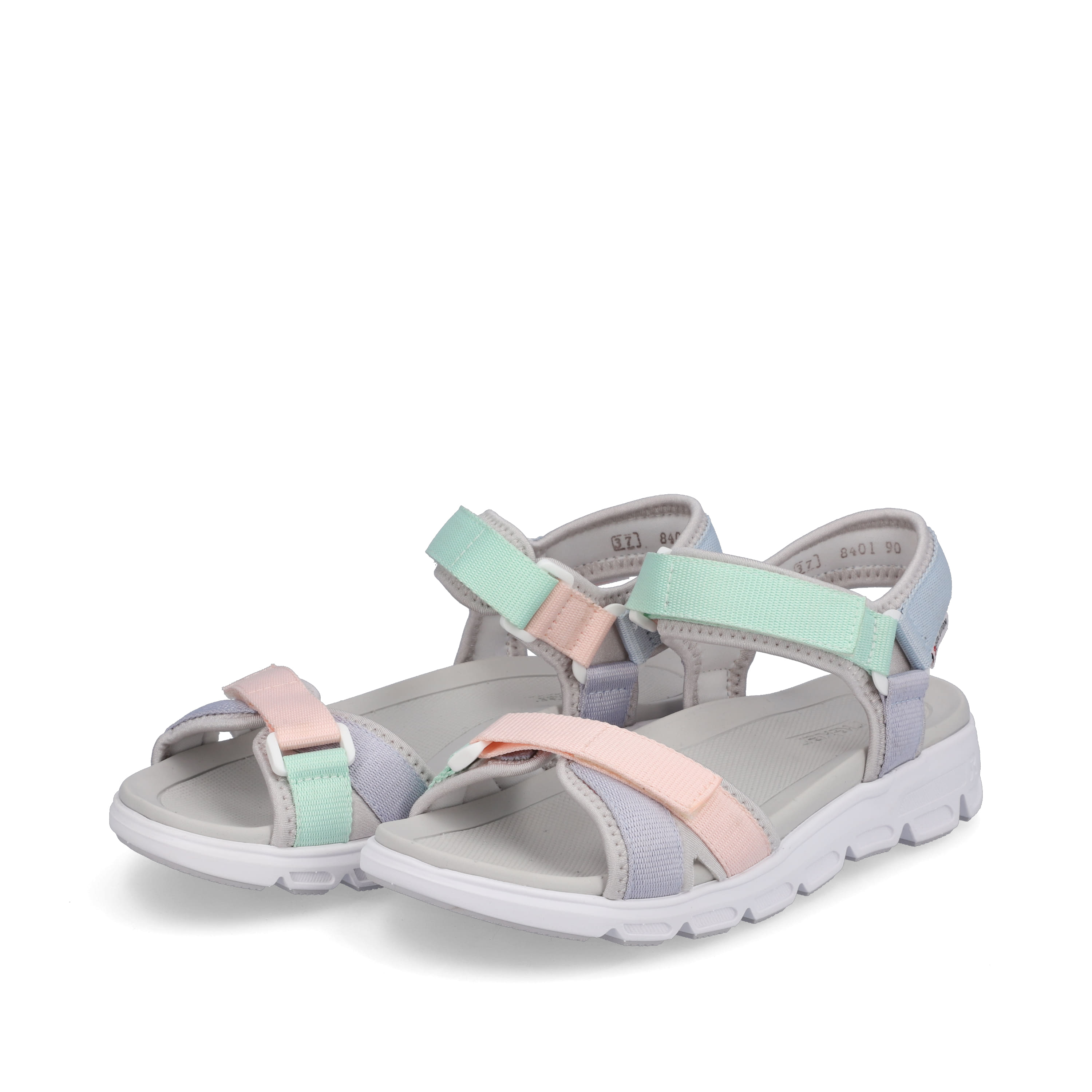 Rieker Damen Trekkingsandalen mint-green soft-pink lilac