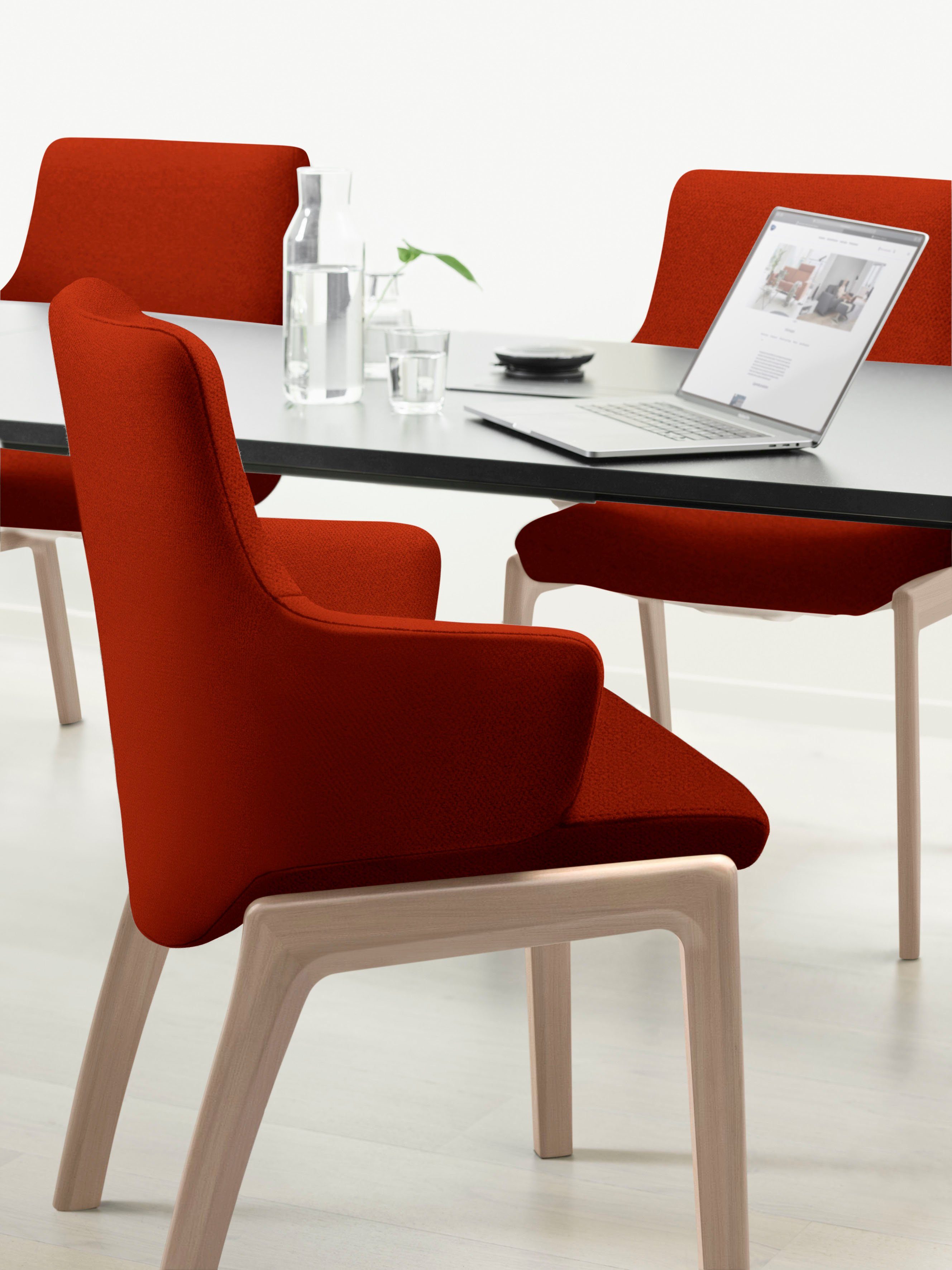 Stressless® Polsterstuhl Laurel, Low Back mit Armlehne, Größe L, abgerundete Beine in Eiche gekalkt