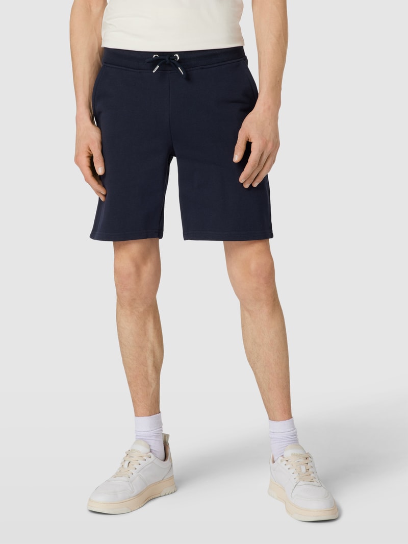Sweatshorts mit Label-Stitching in marineblau