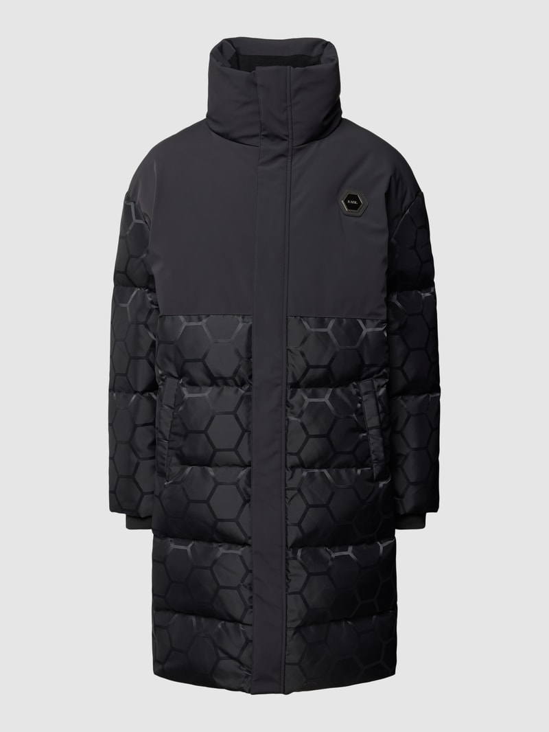 Steppmantel mit Label-Detail Modell 'Dante' in schwarz