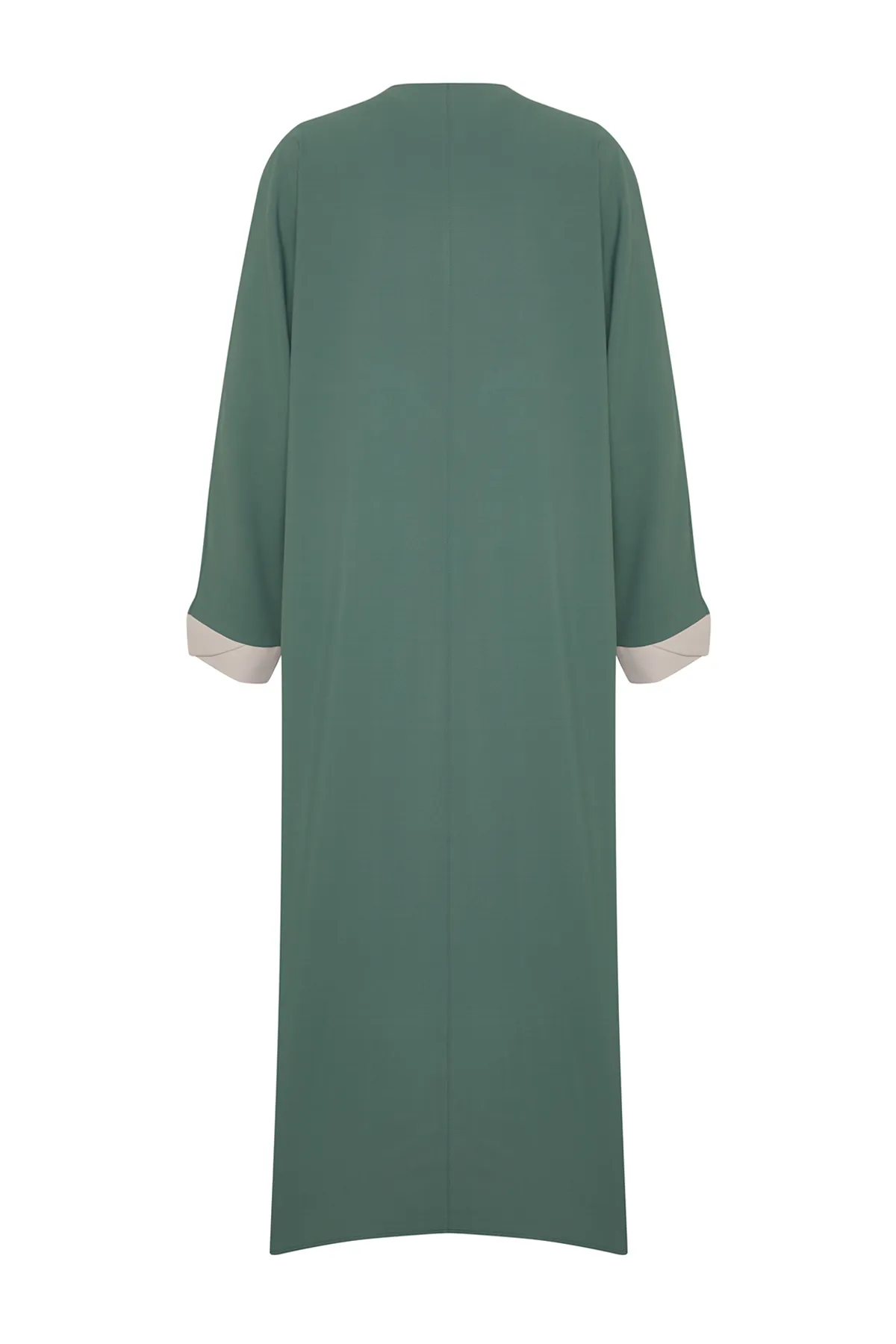 Trendyol Modest  Grüne, farblich blockierte, lange gewebte Kappe & Ferace & Abaya TCTSS24KF00009