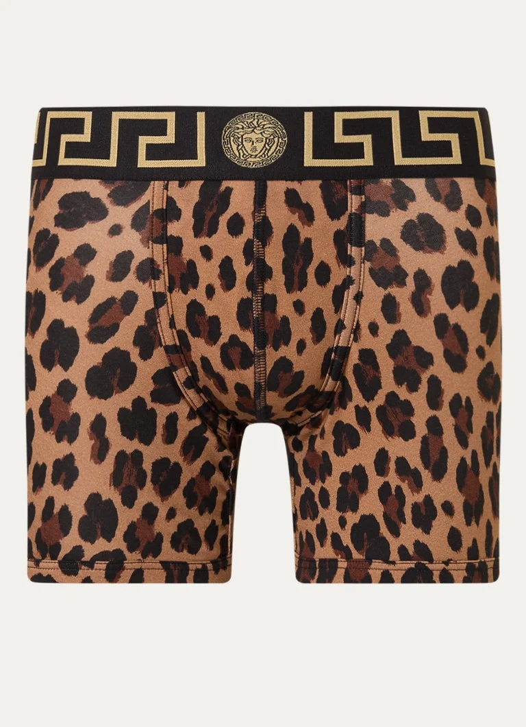 Versace Parigamba bokserice s leopard printom i logom u struku