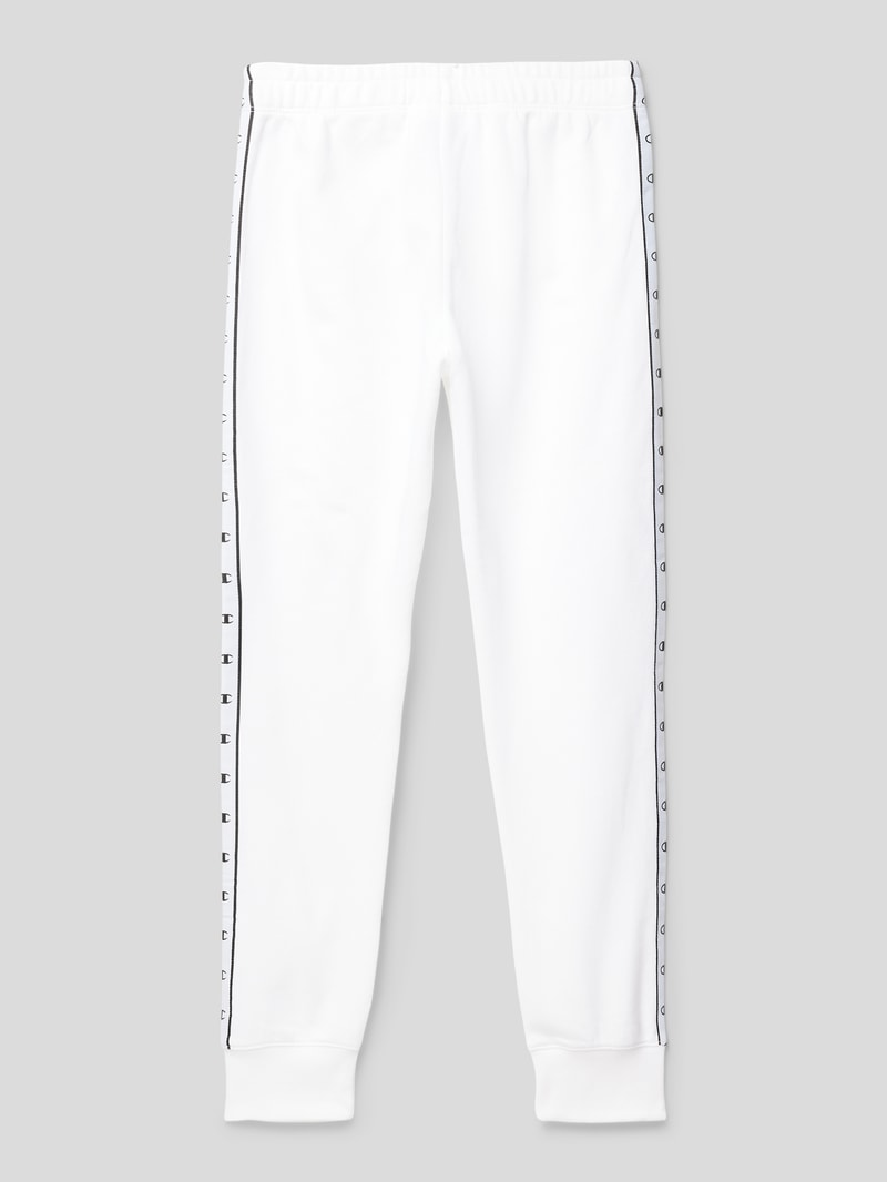Sweatpants mit Galonstreifen in weiß