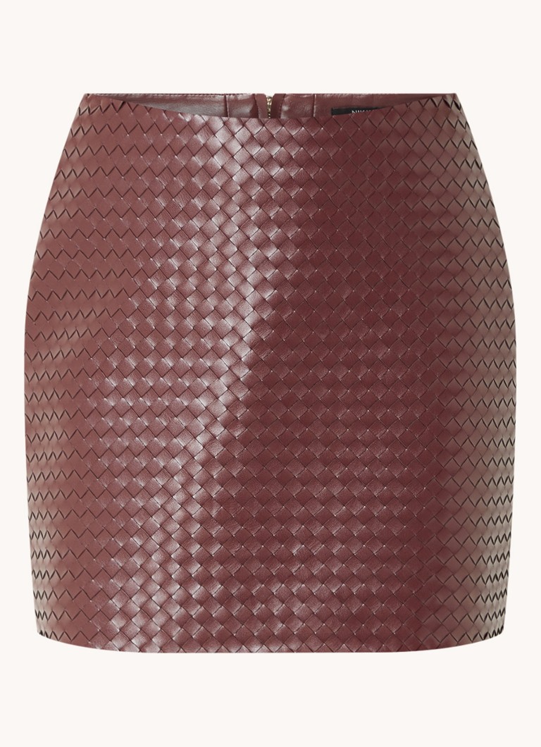Fusta mini din piele artificială texturată NIKKIE Anguilla