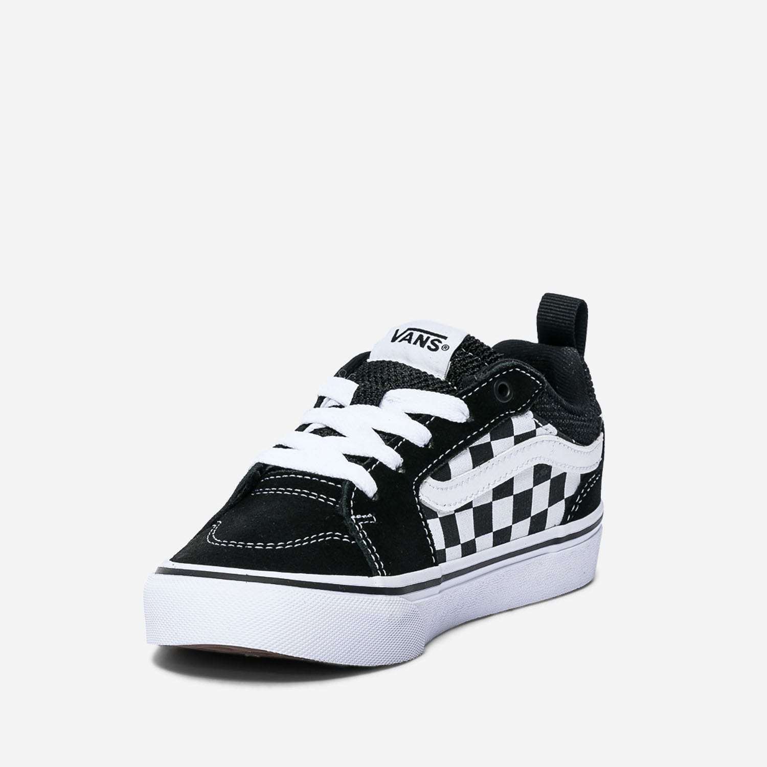 Tennis VANS noire en cuir velours et toile à damier