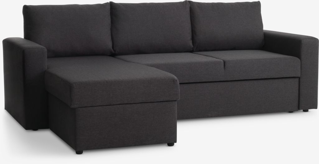 MARSLEV Sofa rozkładana z szezlongiem MARSLEV ciemnoszara