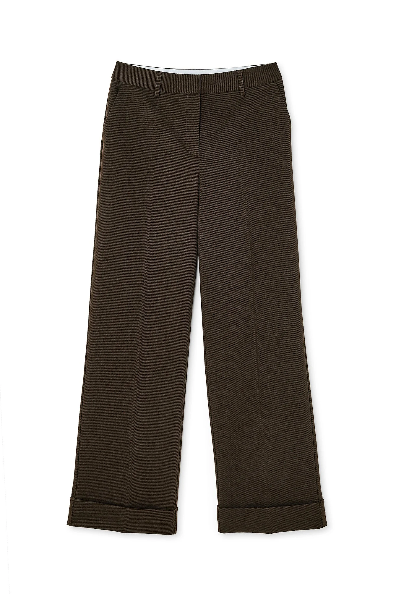 Krempelbare Twill-Anzughose mit mittlerer Taille