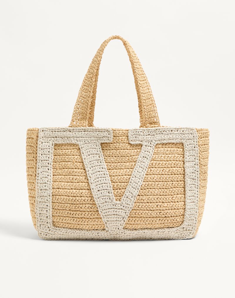Valentino Garavani Viva Superstar Stor Raffia indkøbstaske