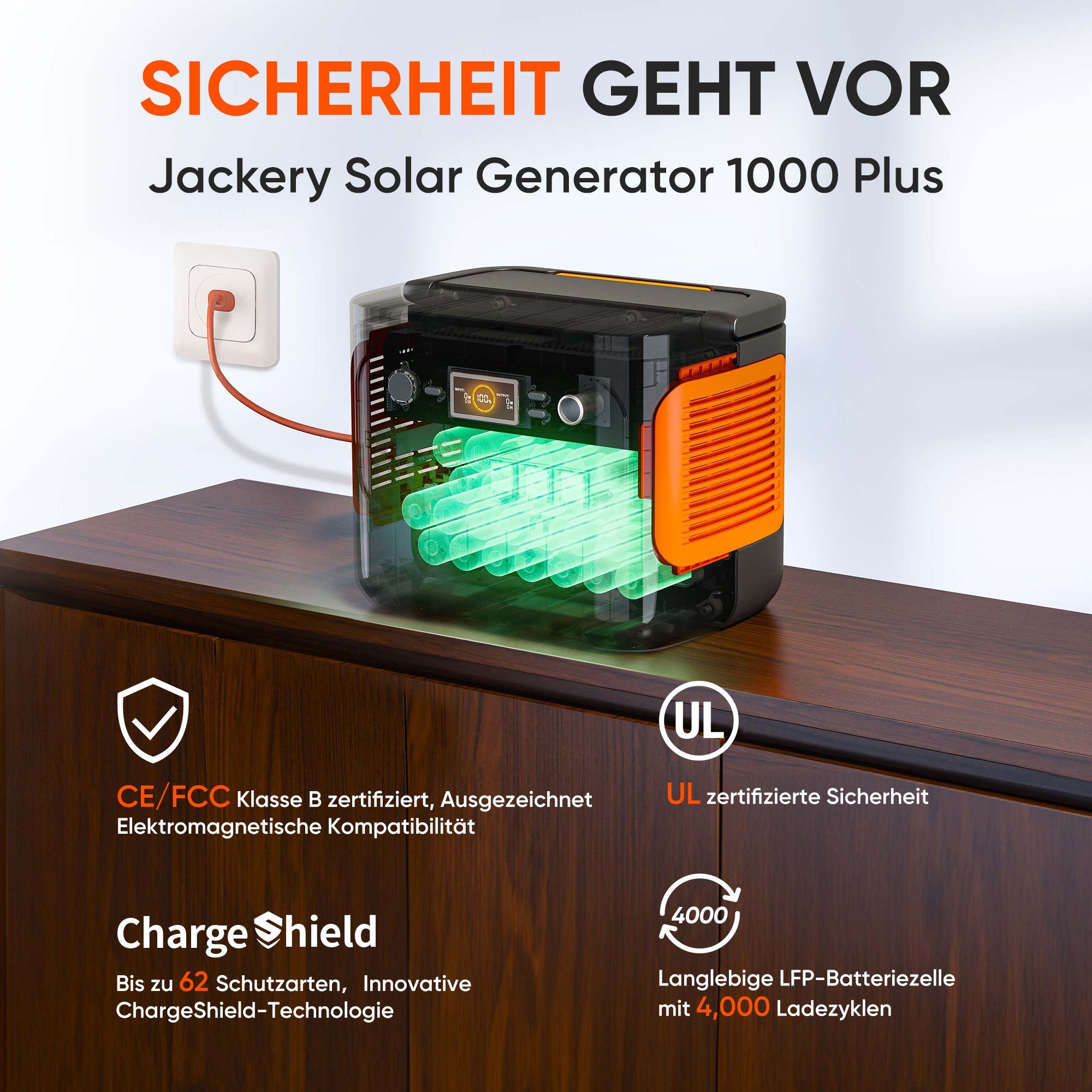 Jackery Stromerzeuger Erweiterungsakku für 1000 Plus, 1264Wh LiFePO4 Akku, (1-tlg), Kompatibel mit Explorer 1000 Plus